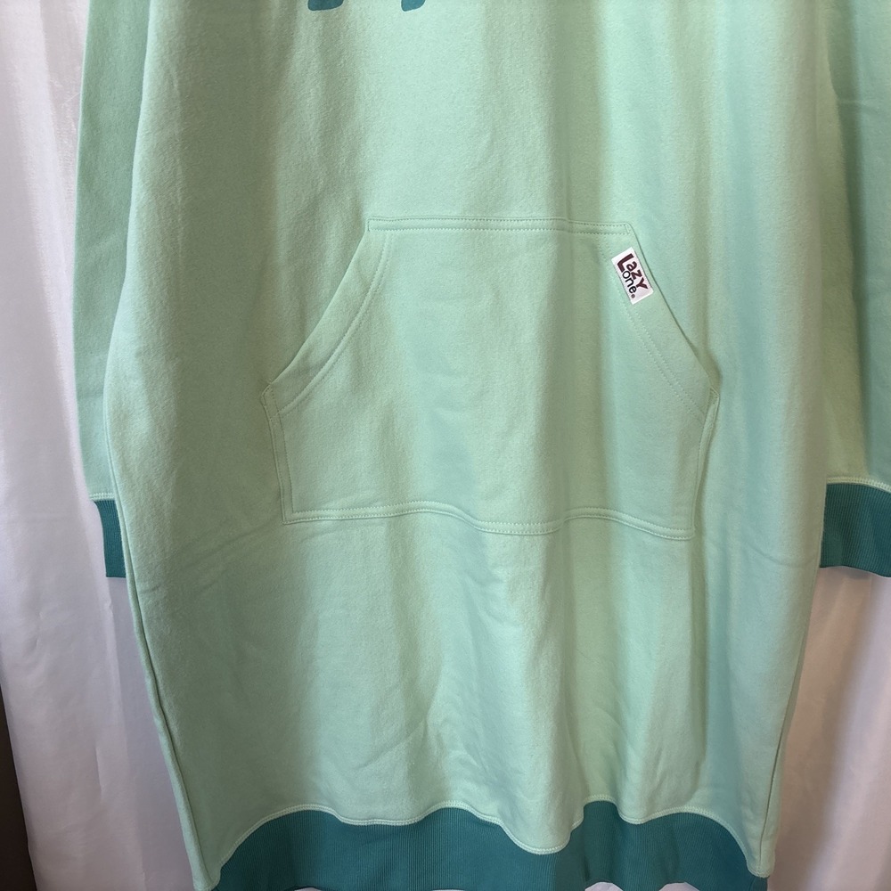 Lazy One Dog Mom Sleep Hoodie Dress Oversized Size L/XL Mint Green Lounge Cozy - Picture 3 of 6